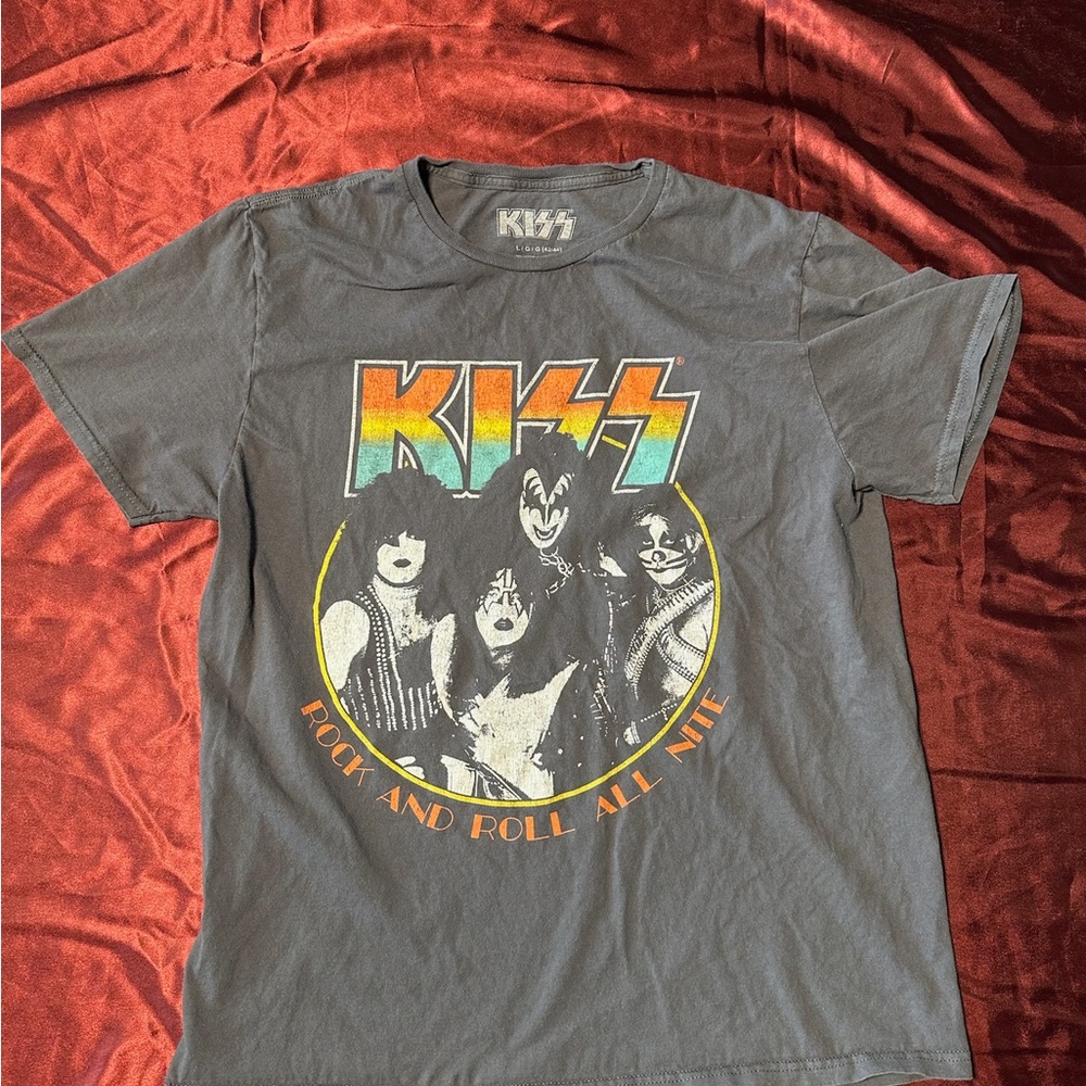 Kiss Charcoal Kids T-Shirt with Colorful Graphic